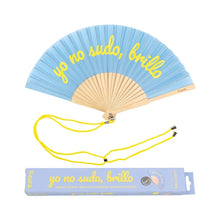 Cargar imagen en el visor de la galería, Abanico “yo no sudo, brillo” azul (brilla en la oscuridad)