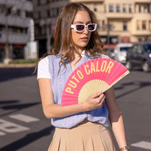 Cargar imagen en el visor de la galería, Abanico "Puto calor" rosa