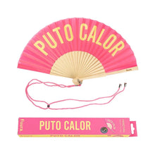 Cargar imagen en el visor de la galería, Abanico "Puto calor" rosa