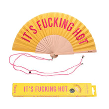 Cargar imagen en el visor de la galería, Abanico "It's fucking hot" amarillo