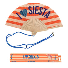 Cargar imagen en el visor de la galería, Abanico "I love siesta" purpurina