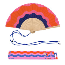Cargar imagen en el visor de la galería, Abanico “Ondas” rojo, rosa y azul