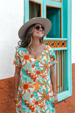 Cargar imagen en el visor de la galería, Vestido Alma multi cuello en v o redondo - Azul Tropical