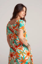 Cargar imagen en el visor de la galería, Vestido Alma multi cuello en v o redondo - Azul Tropical