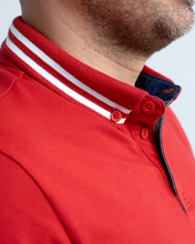 Cargar imagen en el visor de la galería, Polo Roja-Blanco Hombre