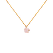 Cargar imagen en el visor de la galería, Collar Cadena Oro Cuarzo Rosado