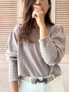 Blusa Viena Bordado Nude
