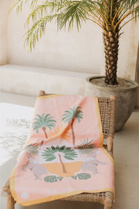 Toalla playera de microfibra Oasis coral