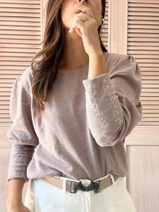 Blusa Viena Bordado Nude