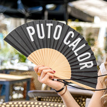 Cargar imagen en el visor de la galería, Abanico "Puto calor" negro
