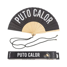 Cargar imagen en el visor de la galería, Abanico "Puto calor" negro

