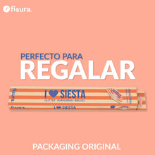 Cargar imagen en el visor de la galería, Abanico "I love siesta" purpurina
