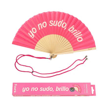 Cargar imagen en el visor de la galería, Abanico "Yo no sudo, brillo" rosa
