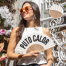 Cargar imagen en el visor de la galería, Abanico “Puto calor” blanco
