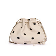 Cargar imagen en el visor de la galería, MANOS LIBRES PARA MUJER DOTS BEIGE CON CARGADERA EN CADENA
