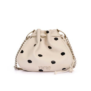 MANOS LIBRES PARA MUJER DOTS BEIGE CON CARGADERA EN CADENA