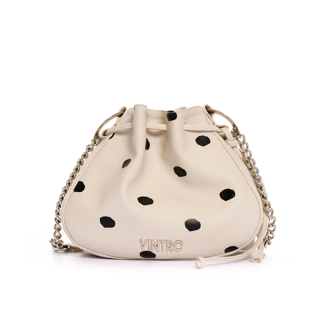 MANOS LIBRES PARA MUJER DOTS BEIGE CON CARGADERA EN CADENA