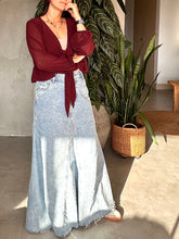 Cargar imagen en el visor de la galería, CAMISA TRANSPARENCIA CORTA CON AMARRE Y BOLEROS
