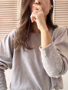 Blusa Viena Bordado Nude