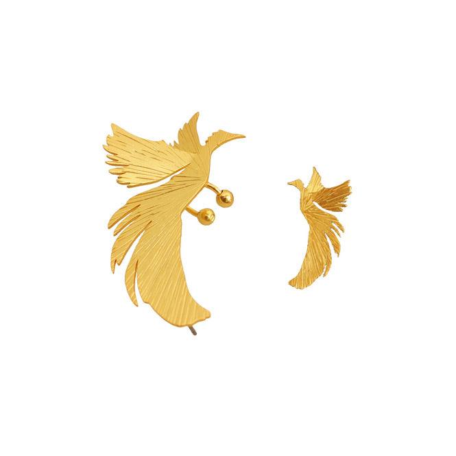 Ear Cuff Y Arete Ave Fénix Resiliencia