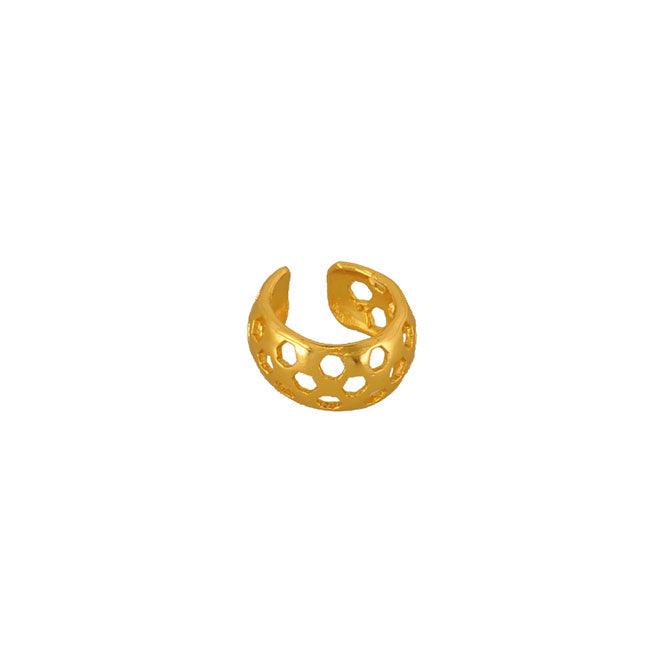 Ear cuff dorado panal Vuelo de Vida