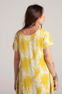 Vestido Alma multi cuello en v o redondo - Tie Dye Verde Limón