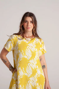 Vestido Alma multi cuello en v o redondo - Tie Dye Verde Limón