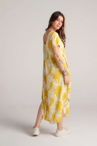 Vestido Alma multi cuello en v o redondo - Tie Dye Verde Limón