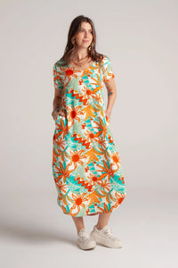 Vestido Alma multi cuello en v o redondo - Azul Tropical
