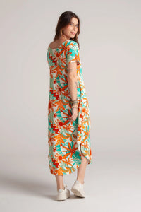 Vestido Alma multi cuello en v o redondo - Azul Tropical