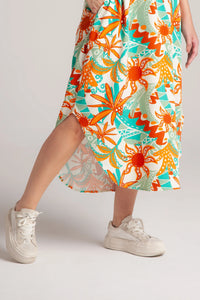 Vestido Alma multi cuello en v o redondo - Azul Tropical
