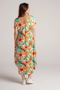 Vestido Alma multi cuello en v o redondo - Azul Tropical