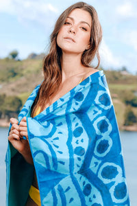 Toalla playera de microfibra Aguamarina
