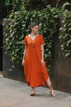 Cargar imagen en el visor de la galería, Vestido Alma Multiproposito - mandarina
