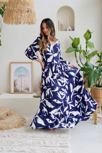 Vestido Violeta Hojas