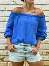 Cargar imagen en el visor de la galería, Blusa Santorini Azul
