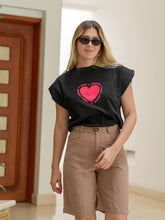 Cargar imagen en el visor de la galería, Anne Corazón Estampado Negro
