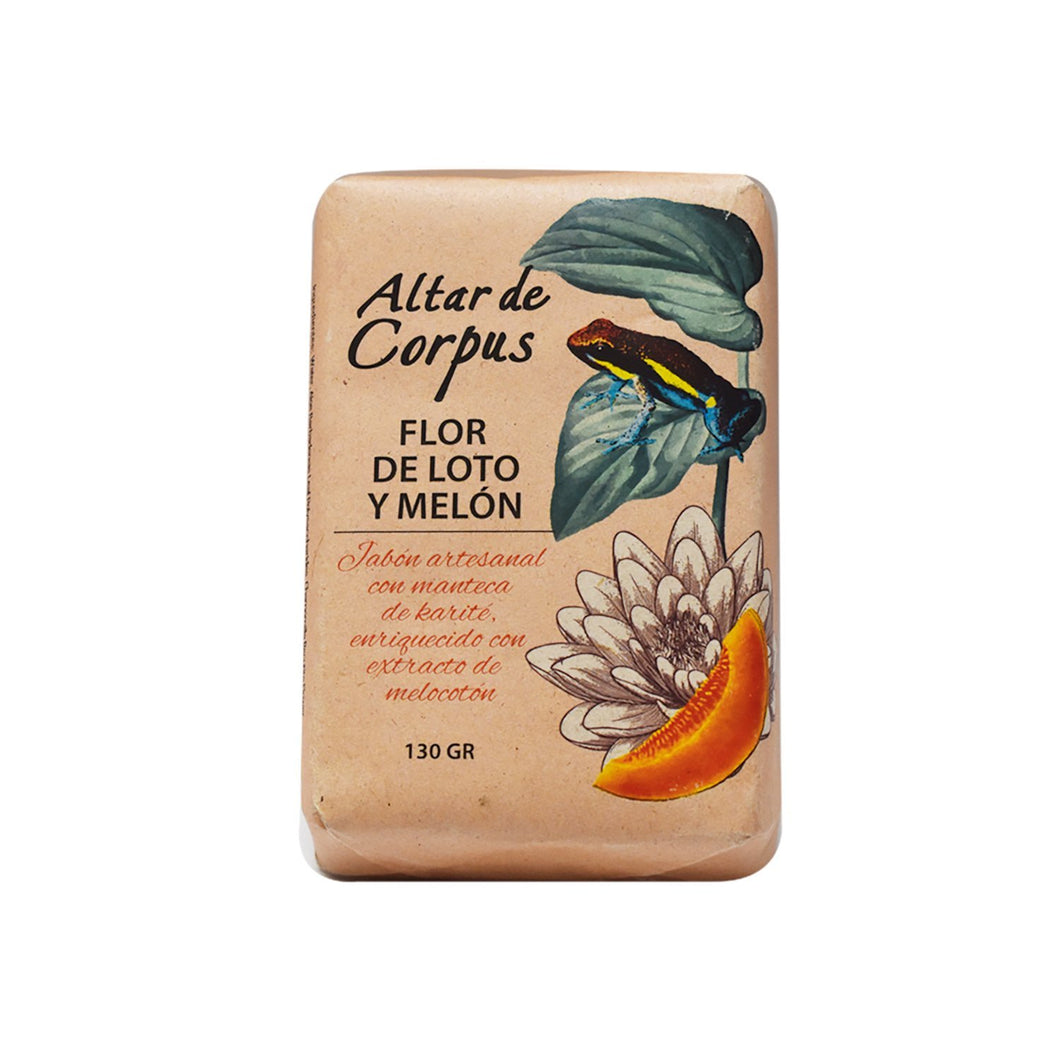 Jabón artesanal de Flor de Loto y Melón 130gr
