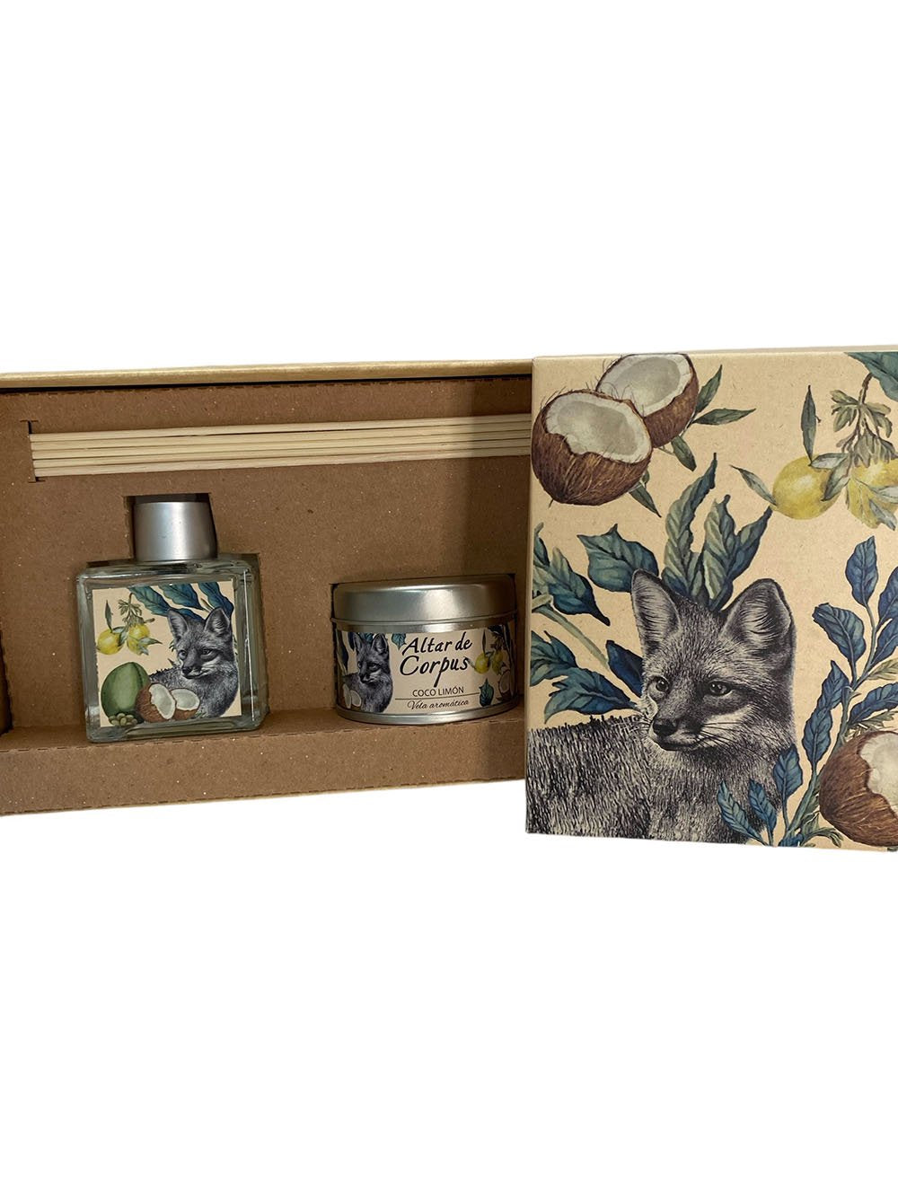 Caja regalo difusor y vela coco  lima