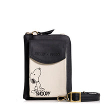 Cargar imagen en el visor de la galería, MANOS LIBRES PARA MUJER IBIZA NEGRO SNOOPY CON BOLSILLO EXTERNO Y CARGADERA REMOVIBLE
