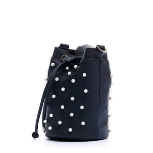 BOLSO MANOS LIBRES PARA MUJER HONG KONG NEGRO CON PERLAS