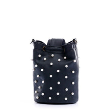 Cargar imagen en el visor de la galería, BOLSO MANOS LIBRES PARA MUJER HONG KONG NEGRO CON PERLAS
