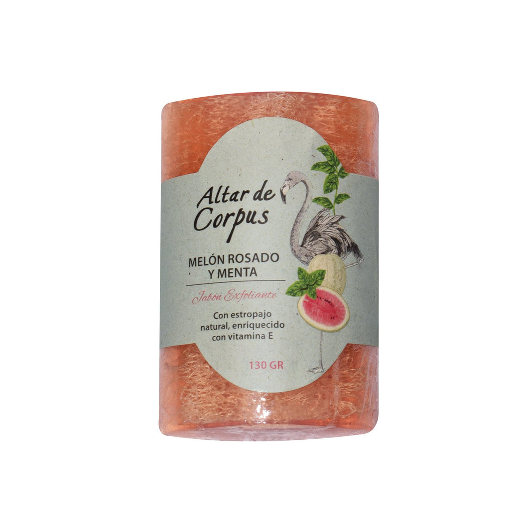 Jabón exfoliante Melón Rosado y Menta 130 gr