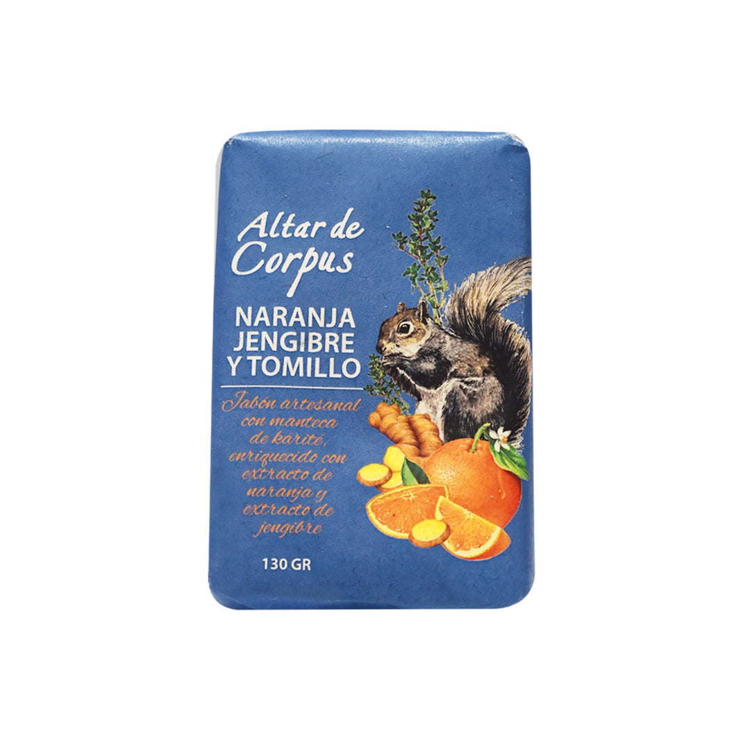 Jabón artesanal de Naranja Jengibre y Tomillo 130gr