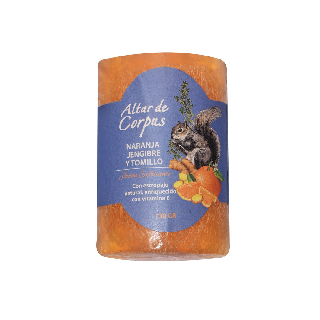 Jabón exfoliante Naranja Jengibre y Tomillo 130 gr