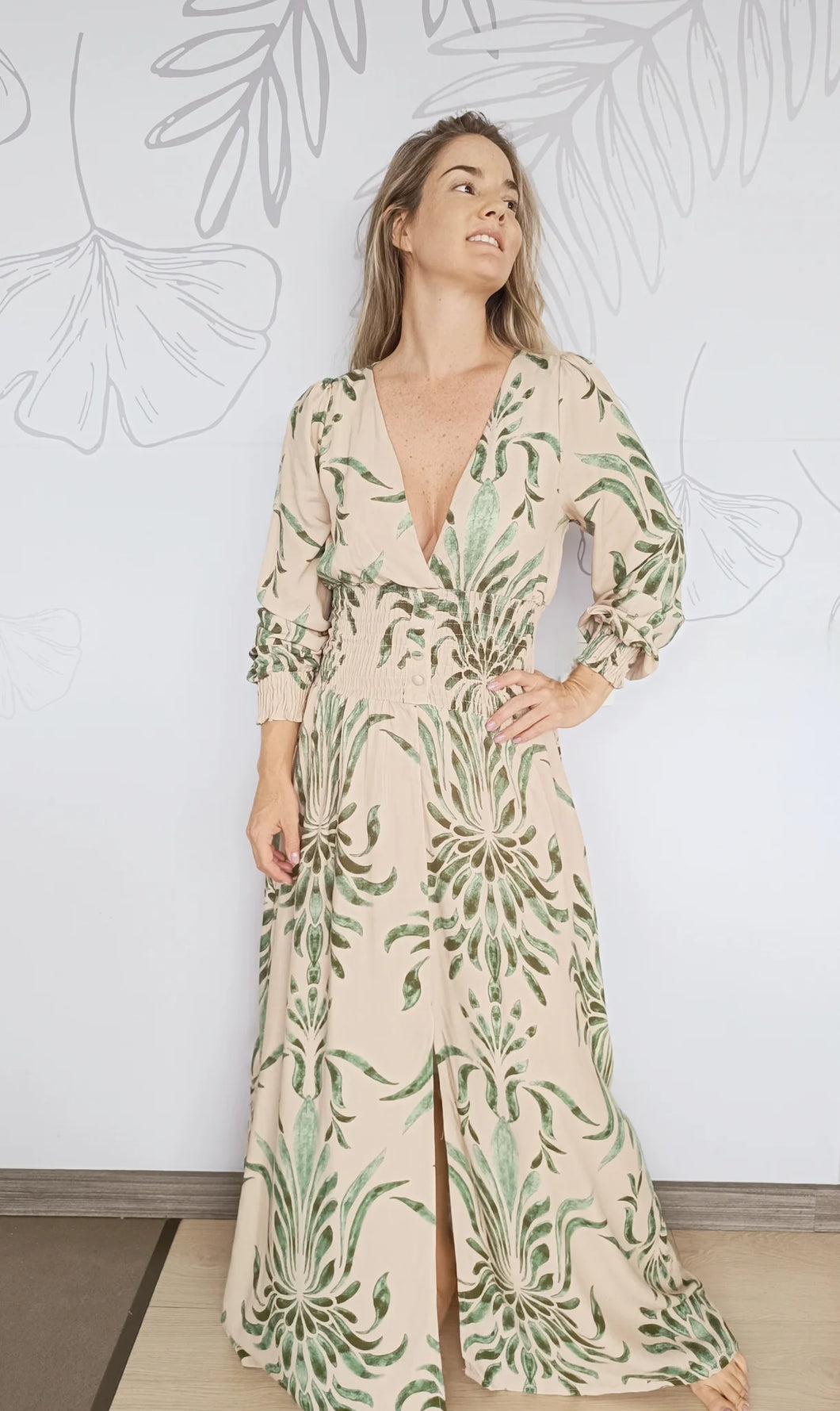 Vestido Esmeralda Arabescos Verde
