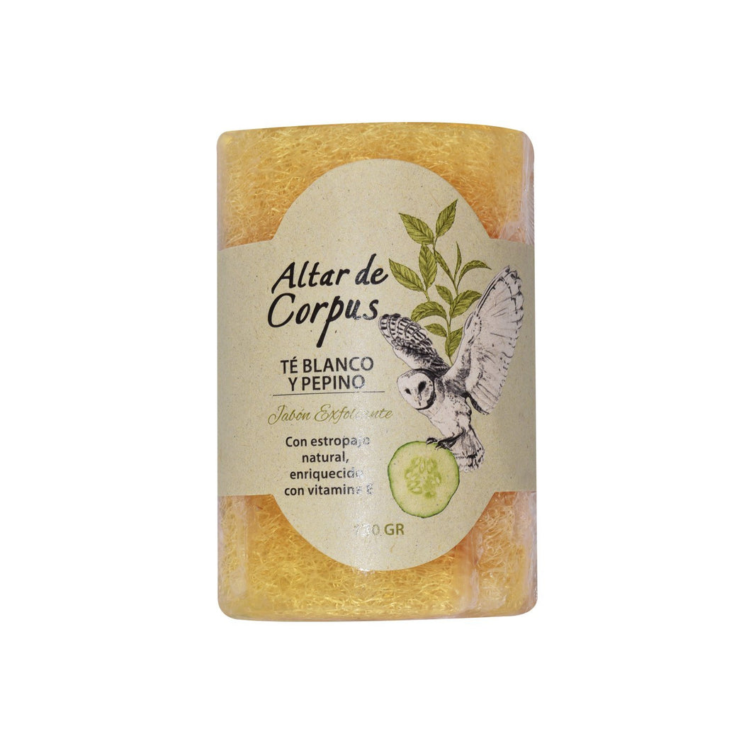 Jabón exfoliante Té Blanco y Pepino 130 gr