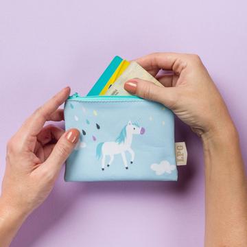Monedero Unicornios Azul