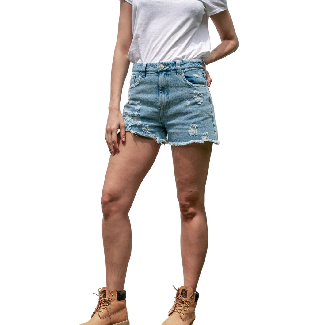 Short Roto Azul Claro