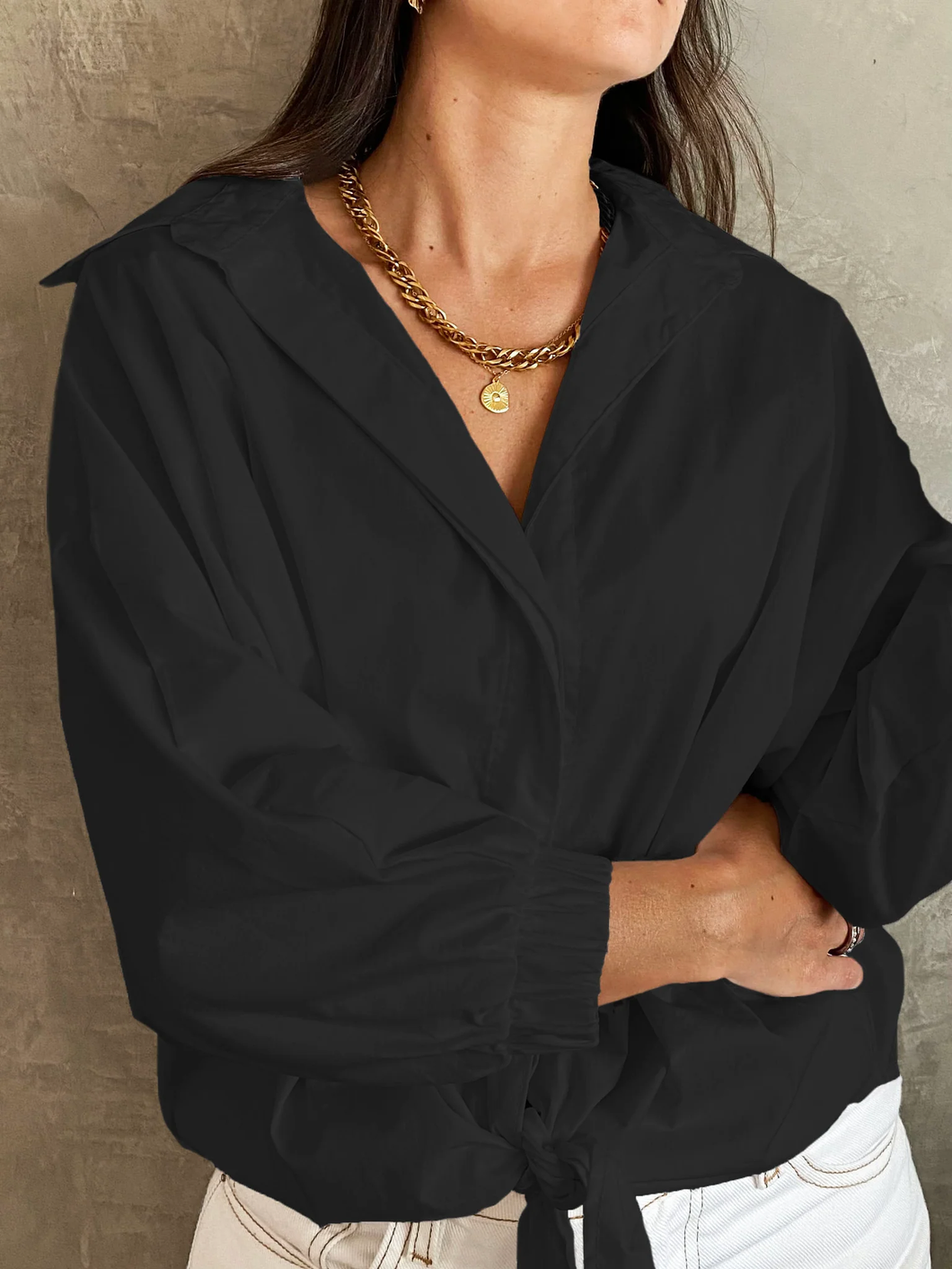 Camisa Negra Botones